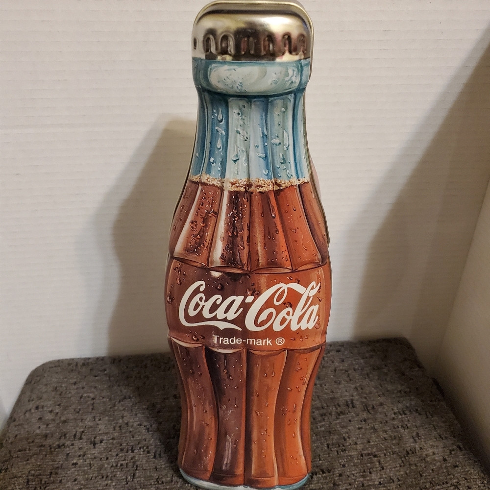 Vintage Coca Cola Coke Bottle Collectible Metal Tin